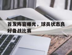 爱游戏ayx官方登录入口-首发阵容曝光，球员状态良好备战比赛
