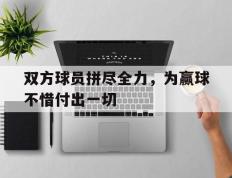 爱游戏ayx官方网页-双方球员拼尽全力，为赢球不惜付出一切